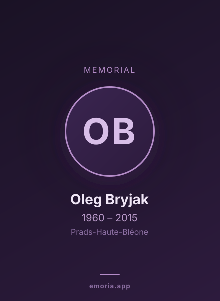 Memorial portrait of Oleg Bryjak