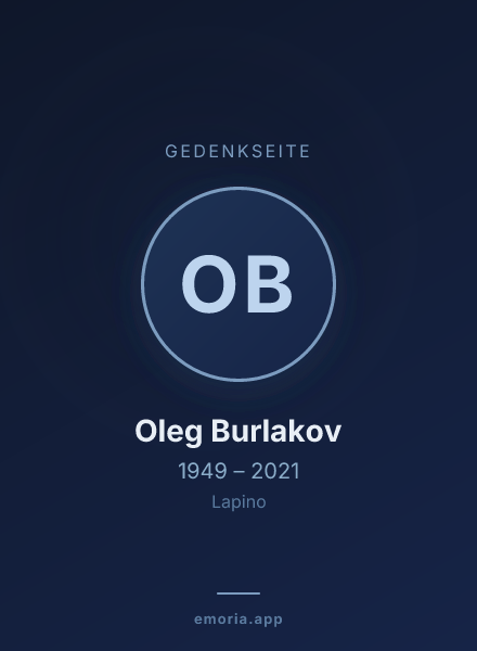 Gedenkportrait von Oleg Burlakov
