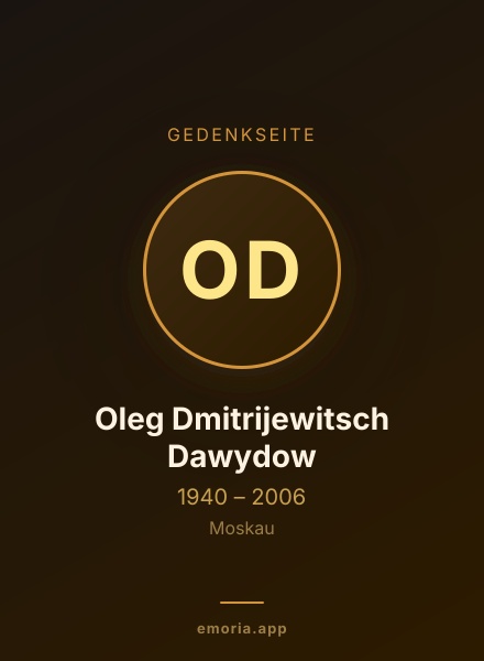 Gedenkportrait von Oleg Dmitrijewitsch Dawydow