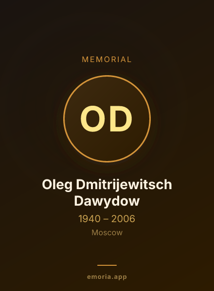 Memorial portrait of Oleg Dmitrijewitsch Dawydow