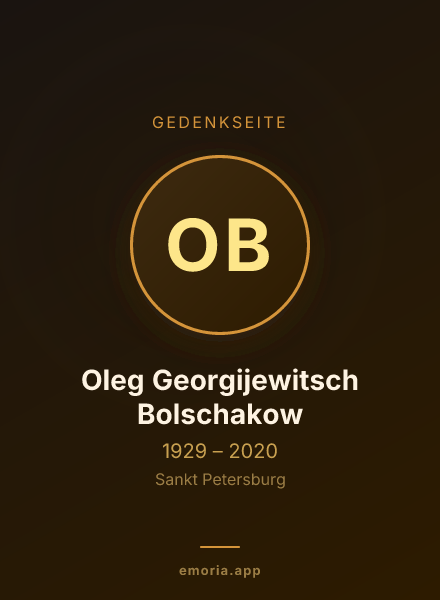 Gedenkportrait von Oleg Georgijewitsch Bolschakow