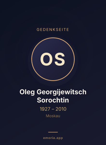 Gedenkportrait von Oleg Georgijewitsch Sorochtin