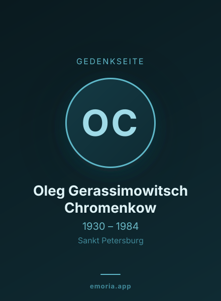 Gedenkportrait von Oleg Gerassimowitsch Chromenkow