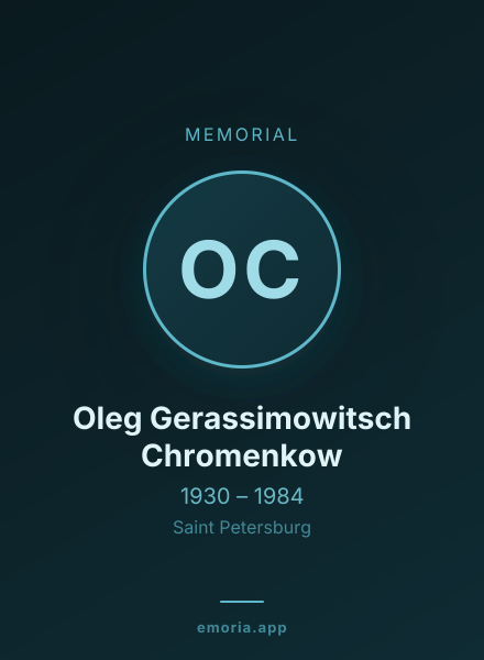 Memorial portrait of Oleg Gerassimowitsch Chromenkow