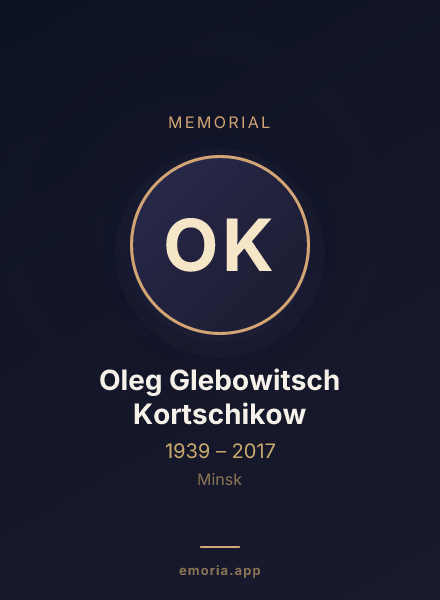 Memorial portrait of Oleg Glebowitsch Kortschikow