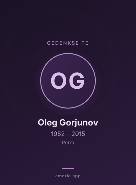 Gedenkportrait von Oleg Gorjunov