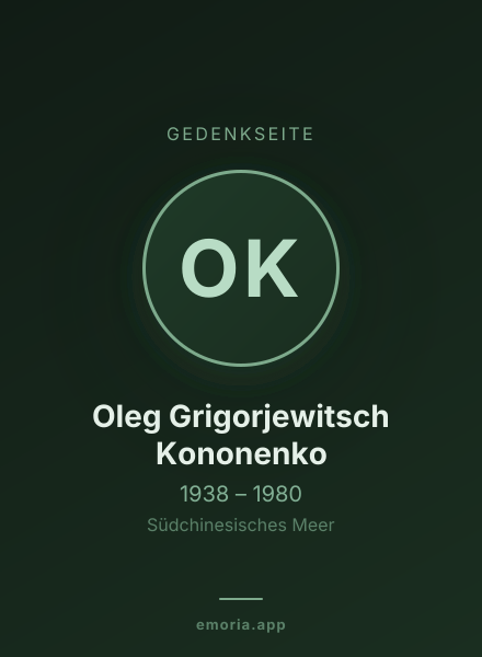 Gedenkportrait von Oleg Grigorjewitsch Kononenko
