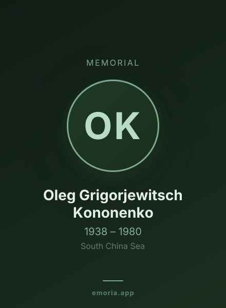 Memorial portrait of Oleg Grigorjewitsch Kononenko