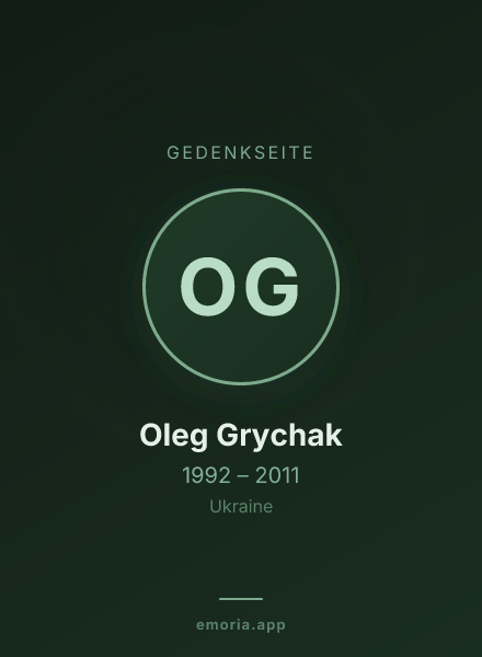 Gedenkportrait von Oleg Grychak