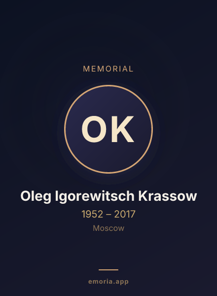 Memorial portrait of Oleg Igorewitsch Krassow