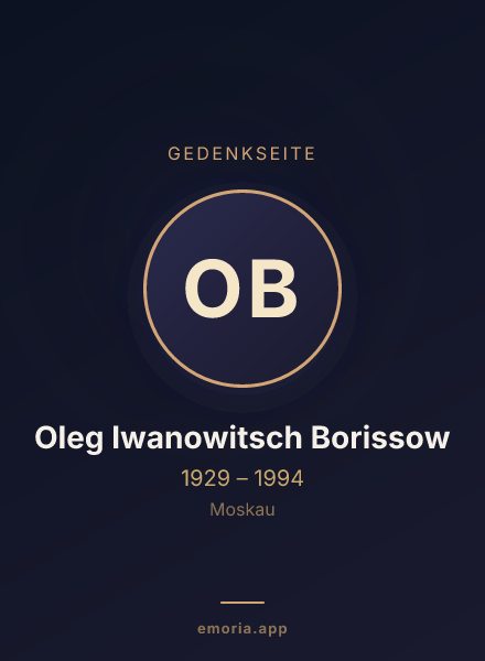 Gedenkportrait von Oleg Iwanowitsch Borissow