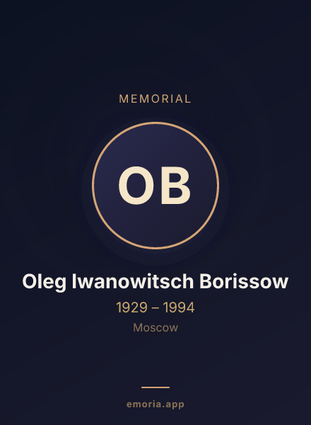Memorial portrait of Oleg Iwanowitsch Borissow