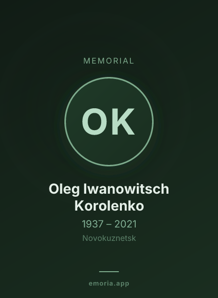 Memorial portrait of Oleg Iwanowitsch Korolenko