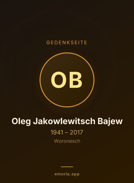 Gedenkportrait von Oleg Jakowlewitsch Bajew
