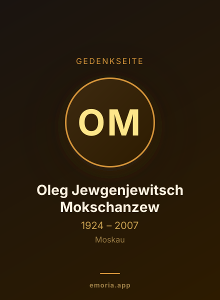 Gedenkportrait von Oleg Jewgenjewitsch Mokschanzew