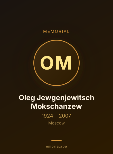 Memorial portrait of Oleg Jewgenjewitsch Mokschanzew
