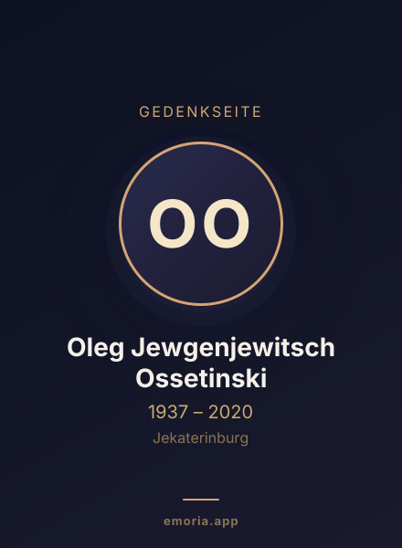 Gedenkportrait von Oleg Jewgenjewitsch Ossetinski