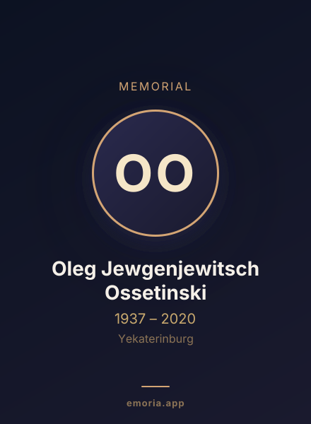 Memorial portrait of Oleg Jewgenjewitsch Ossetinski