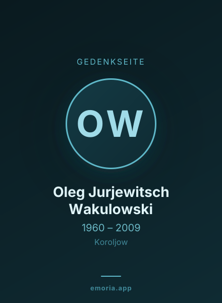 Gedenkportrait von Oleg Jurjewitsch Wakulowski
