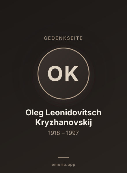 Gedenkportrait von Oleg Leonidovitsch Kryzhanovskij