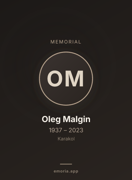 Memorial portrait of Oleg Malgin