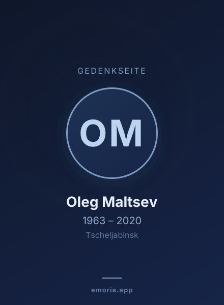Gedenkportrait von Oleg Maltsev