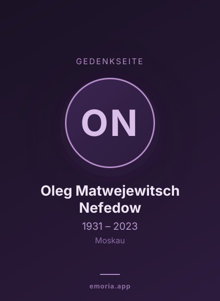 Gedenkportrait von Oleg Matwejewitsch Nefedow