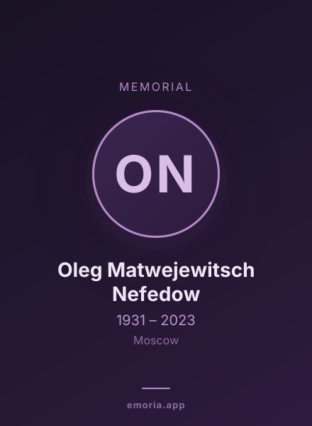 Memorial portrait of Oleg Matwejewitsch Nefedow