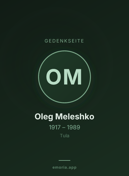 Gedenkportrait von Oleg Meleshko