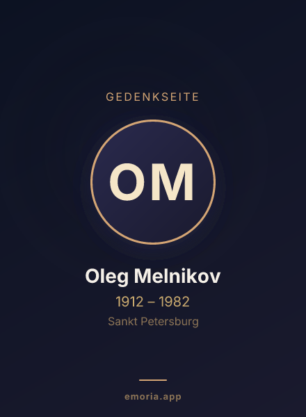 Gedenkportrait von Oleg Melnikov