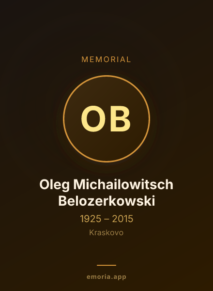 Memorial portrait of Oleg Michailowitsch Belozerkowski