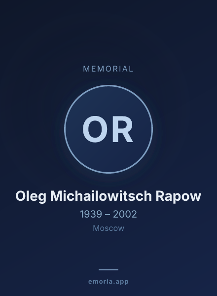Memorial portrait of Oleg Michailowitsch Rapow