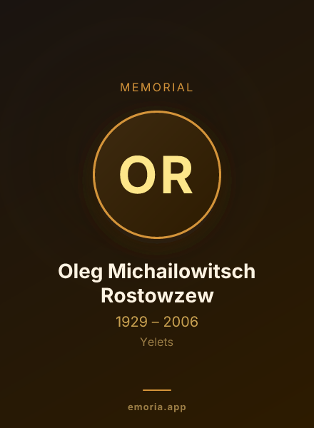 Memorial portrait of Oleg Michailowitsch Rostowzew