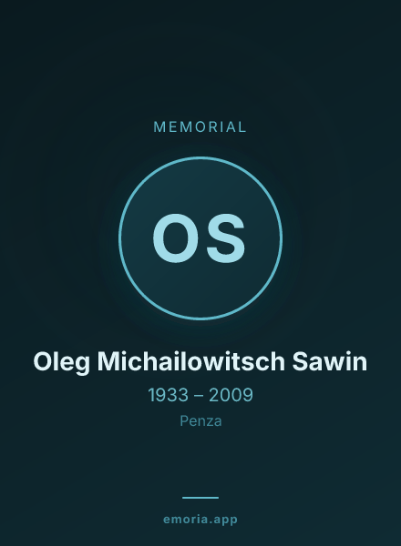 Memorial portrait of Oleg Michailowitsch Sawin