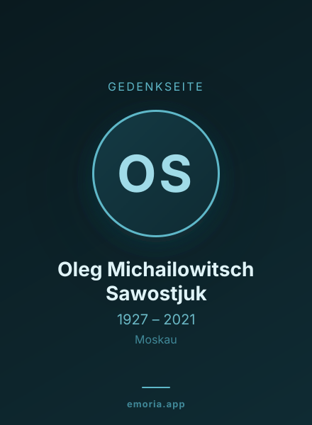 Gedenkportrait von Oleg Michailowitsch Sawostjuk