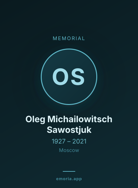 Memorial portrait of Oleg Michailowitsch Sawostjuk