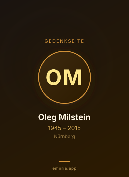 Gedenkportrait von Oleg Milstein