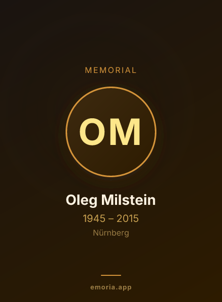 Memorial portrait of Oleg Milstein