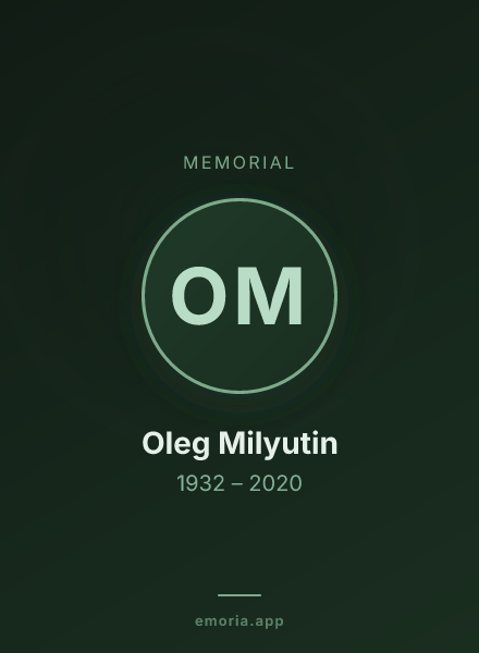 Memorial portrait of Oleg Milyutin