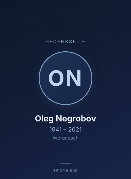 Gedenkportrait von Oleg Negrobov