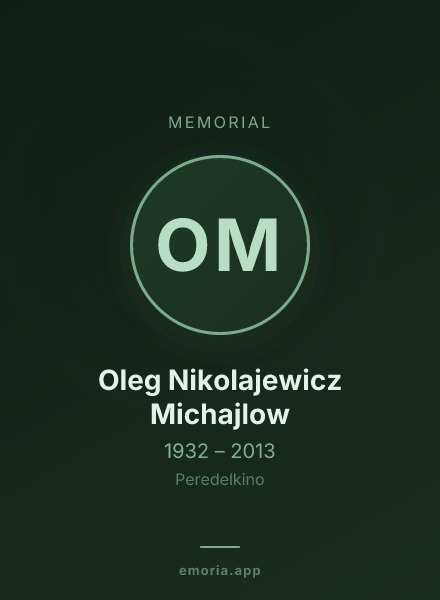 Memorial portrait of Oleg Nikolajewicz Michajlow