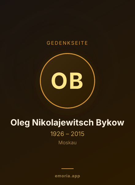 Gedenkportrait von Oleg Nikolajewitsch Bykow