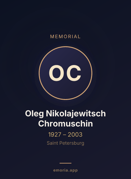 Memorial portrait of Oleg Nikolajewitsch Chromuschin