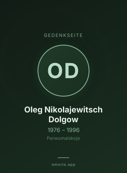 Gedenkportrait von Oleg Nikolajewitsch Dolgow