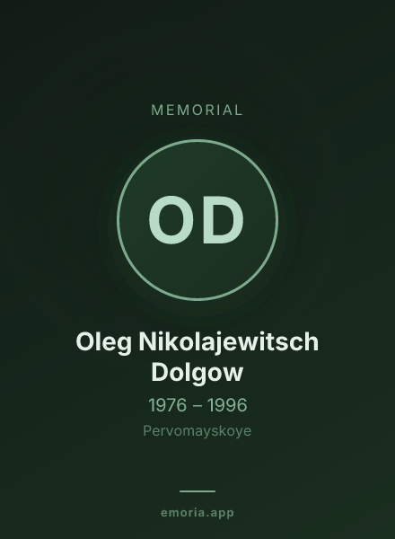 Memorial portrait of Oleg Nikolajewitsch Dolgow