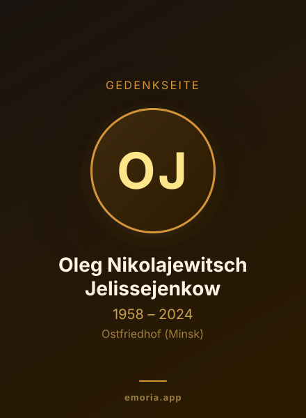 Gedenkportrait von Oleg Nikolajewitsch Jelissejenkow