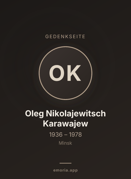 Gedenkportrait von Oleg Nikolajewitsch Karawajew