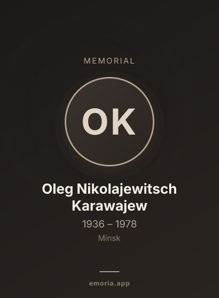 Memorial portrait of Oleg Nikolajewitsch Karawajew