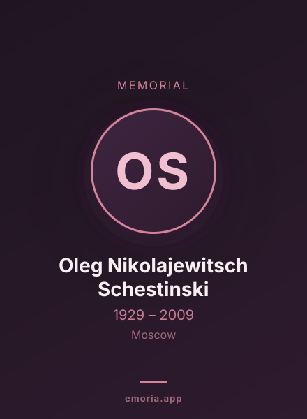 Memorial portrait of Oleg Nikolajewitsch Schestinski