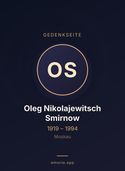 Gedenkportrait von Oleg Nikolajewitsch Smirnow